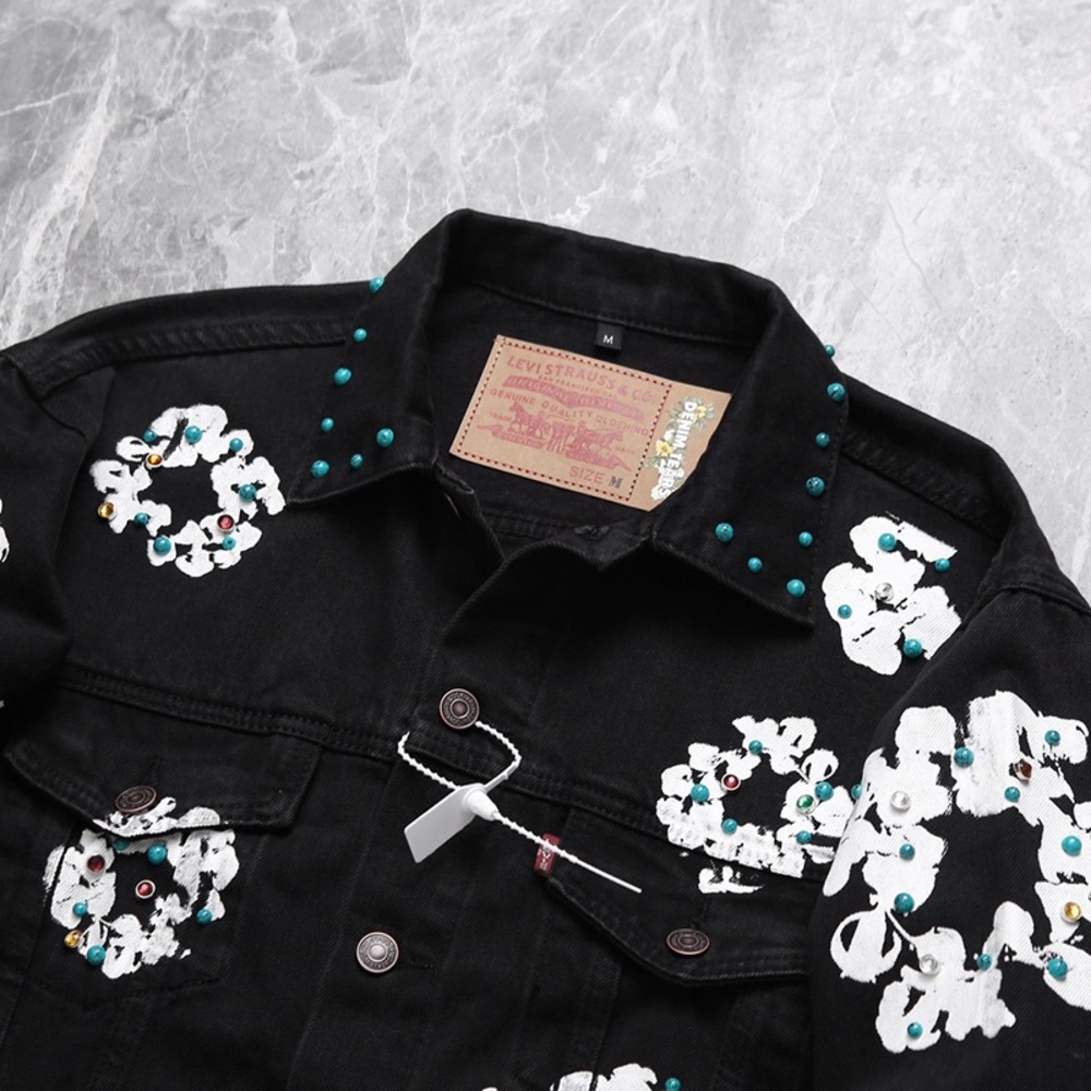 Denim Tears × Levi's Floral Black Denim Jacket - Picture 4 of 8